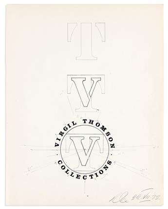 (ARTISTS.) INDIANA, ROBERT. Group of 5 graphite or ink-and-graphite drawings Signed, R.I., designs for monogram to be used in an embo